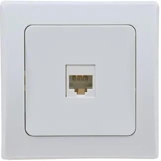 DELPHI RJ45 Dose für ISDN & Cat.5 inkl. Rahmen, UP, weiß DELPHI RJ45 Dose für ISDN & Cat.5 inkl. Rahmen, UP, weiß