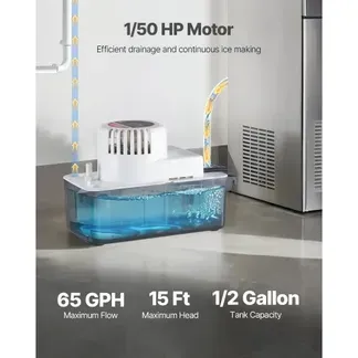 VEVOR Kondensatabsaugpumpe Kondensatpumpe 1/50 PS 1,89 L Tank, automatische AC-Kondensatpumpe mit Schwimmerschalter und 6 m Schlauch für Klimaanlage Luftentfeuchter, Eisbereiter-Wasserablauf Schwarz VEVOR Kondensatabsaugpumpe Kondensatpumpe 1/50 PS 1,89 L Tank, automatische AC-Kondensatpumpe mit Schwimmerschalter und 6 m Schlauch für Klimaanlage Luftentfeuchter, Eisbereiter-Wasserablauf Schwarz