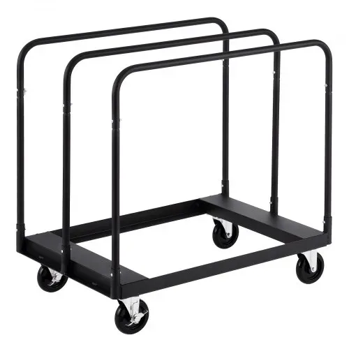 VEVOR Plattenwagen, 816 kg, Transportwagen mit 360° Lenkrollen, Plattenkarre mit Zurrgurt & 3 seitlichen Handläufen, Plattenroller, Transporthilfe für Fabrik, Lager, Garage, Schwarz, 955x610x935 mm – Bild 8