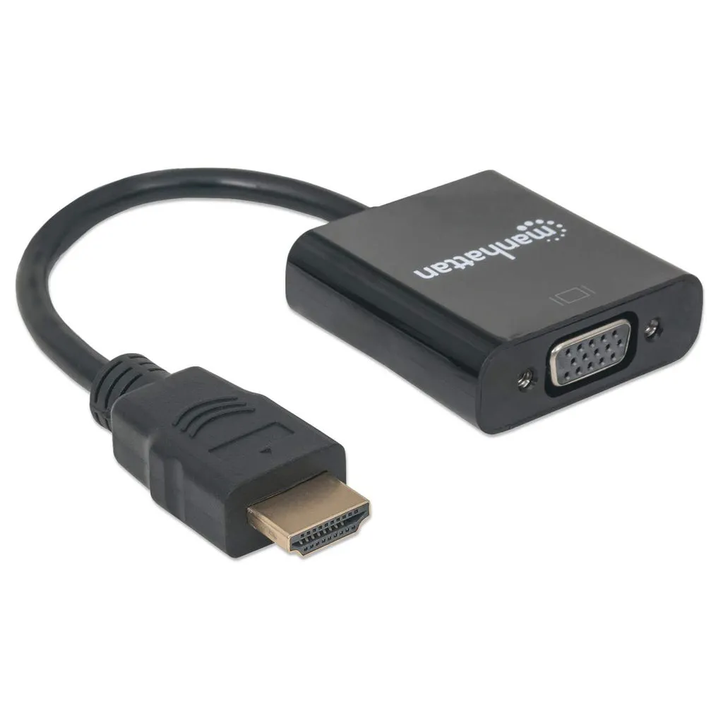 Manhattan HDMI auf VGA-Konverter, HDMI-Stecker auf VGA-Buchse, optionaler USB Micro-B-Stromport, schwarz, Polybag-Verpackung – Bild 2
