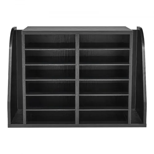VEVOR Briefablage mit 12 Fächern & Stehsammle, Dokumentenablage aus Spanplatten, Aktenhalter für Büro Klassenzimmer, Literaturorganizer für Akten Dokumenten Papier, Schreibtisch Organizer Schwarz – Bild 9
