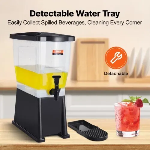 VEVOR Getränkespender, 11 L Wasserspender Getränkespender für Partys, Saftspender aus Kunststoff mit Standhahndeckel, Eistee-Limonadensaft-Wasserspender, für Restaurants, Hotels, Partys usw. – Bild 4