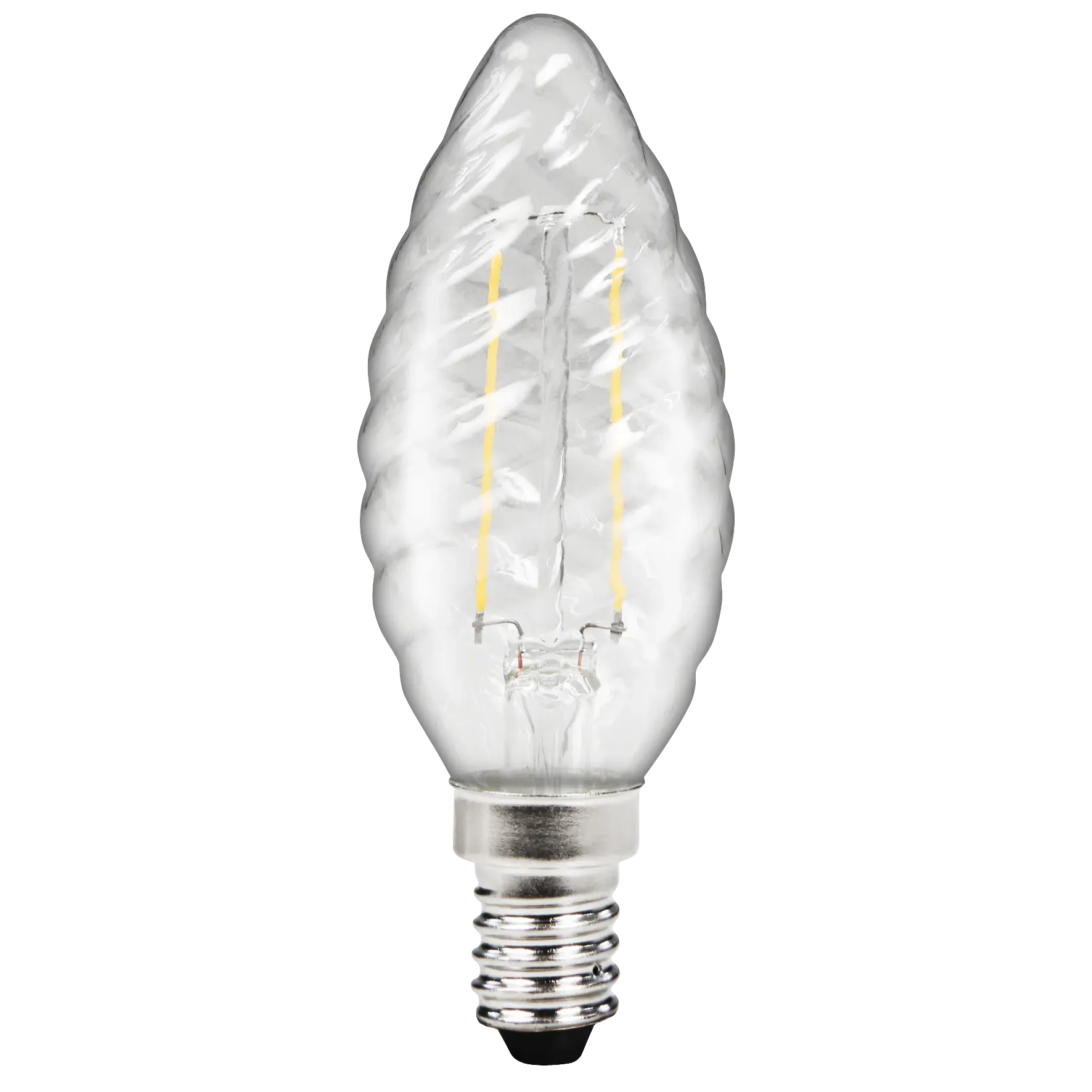 LED Filament Kerzenlampe gedreht McShine “Filed“, E14, 2W, 260 lm, warmweiß, klar LED Filament Kerzenlampe gedreht McShine “Filed“, E14, 2W, 260 lm, warmweiß, klar