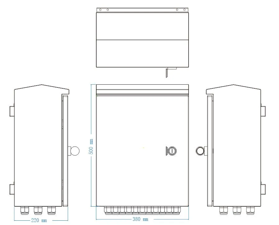 ALLNET DIN-RAIL Wandgehäuse, T220mm, Lichtgrau, IP66, ÜS, 16x M25 ALL-DIN-101-AC – Bild 9