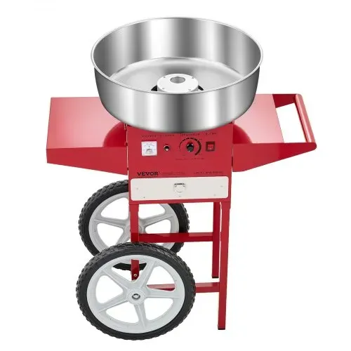 VEVOR elektrische Zuckerwattemaschine kommerzielle Zuckerwattegeräte mit Wagen (1000 W) mit 52 cm Edelstahlschüssel & Zuckerschaufel & Schublade, perfekt für Kindergeburtstage Familienfeiern Rot – Bild 10