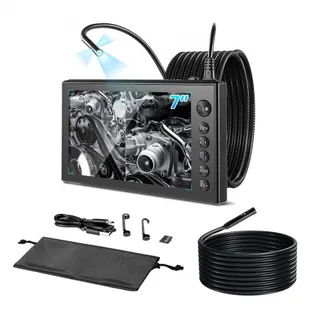 VEVOR Triple Lens Endoskopkamera mit 7 Zoll Bildschirm, 5000mAh Akku Inspektionskamera mit 5m 3m Kabel Splitscreen 8X Zoom 180° Bildrotation IP67 Wasserdicht, Industrie Endoskop mit LED für Auto Rohre VEVOR Triple Lens Endoskopkamera mit 7 Zoll Bildschirm, 5000mAh Akku Inspektionskamera mit 5m 3m Kabel Splitscreen 8X Zoom 180° Bildrotation IP67 Wasserdicht, Industrie Endoskop mit LED für Auto Rohre