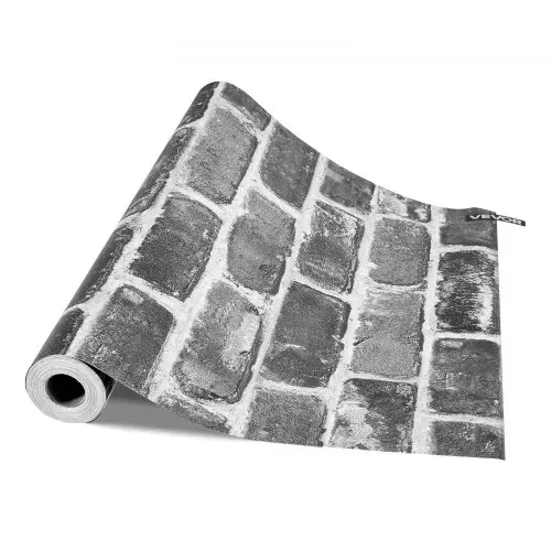 VEVOR Tapete selbstklebend, 45 cm x 10 m, Wandtapete, Klebefolie mit grauer Ziegeloptik, Möbelfolie, Möbelaufkleber, dekorative Vinylrolle für Schlafzimmer, Küche, Büro, Badezimmer, Schreibtisch – Bild 8