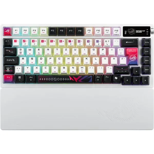 ASUS ROG Azoth X Tastatur Gaming USB + RF Wireless + Bluetooth Schweiz Schwarz, Weiß ASUS ROG Azoth X Tastatur Gaming USB + RF Wireless + Bluetooth Schweiz Schwarz, Weiß