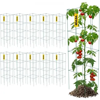 VEVOR Tomatenkäfige, 30 x 30 x 117 cm, 10er-Set quadratische Pflanzenstützkäfige, robuste, grüne Tomatentürme aus PVC-beschichtetem Stahl zum Klettern von Gemüse, Pflanzen, Blumen und Früchten VEVOR Tomatenkäfige, 30 x 30 x 117 cm, 10er-Set quadratische Pflanzenstützkäfige, robuste, grüne Tomatentürme aus PVC-beschichtetem Stahl zum Klettern von Gemüse, Pflanzen, Blumen und Früchten