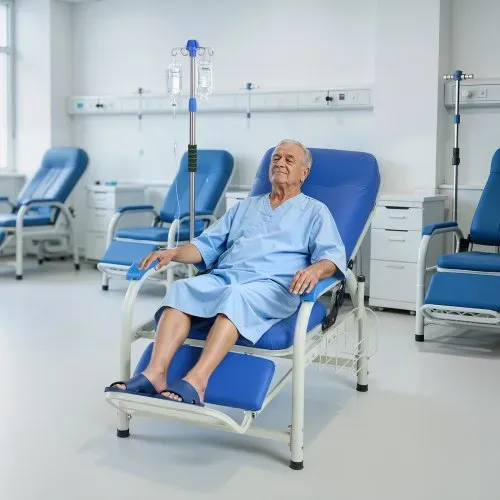 VEVOR Medizinischer Stuhl mit IV-Infusionsständer Infusionsstuhl 181kg, Stahlkonstruktion, 90-160° Verstellbar, Mit Gepolstertem Sitz Fußstütze & Aufbewahrungskorb, Für Krankenhäuser Pflegeheime – Bild 7