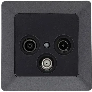 MILOS Antennendose TV+Radio+Sat inkl. Rahmen, UP, Anthrazit MILOS Antennendose TV+Radio+Sat inkl. Rahmen, UP, Anthrazit