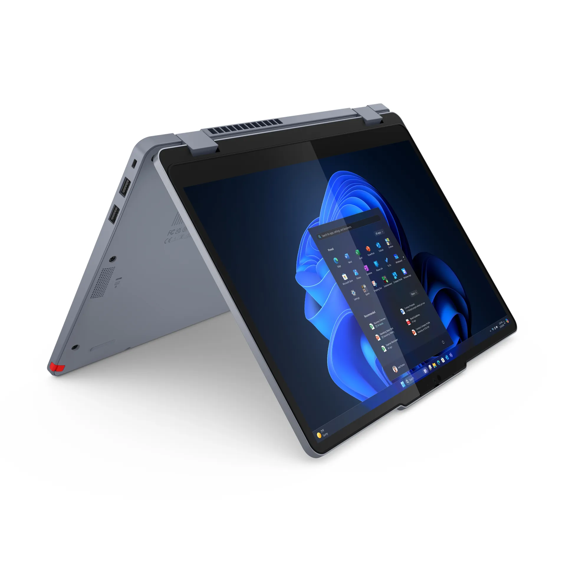 Lenovo 13w 2-in-1 Gen 3 Intel Core 5 120U Hybrid (2-in-1) 33,8 cm (13.3") Touchscreen WUXGA 16 GB DDR5-SDRAM 512 GB SSD Wi-Fi 6E (802.11ax) Windows 11 Pro Deutsch Grau – Bild 4