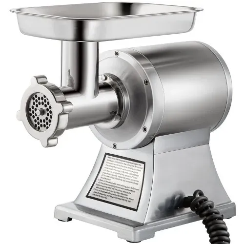 VEVOR Elektrischer Fleischwolf 850 W, Hackfleisch Maschine 150 kg pro Stunde, Elektrische Wurstmaschine 448 x 210 x 387 mm, Edelstahl Wurstmaschine 193 U/min, für Restaurant, Supermarkt, Metzgerei – Bild 9