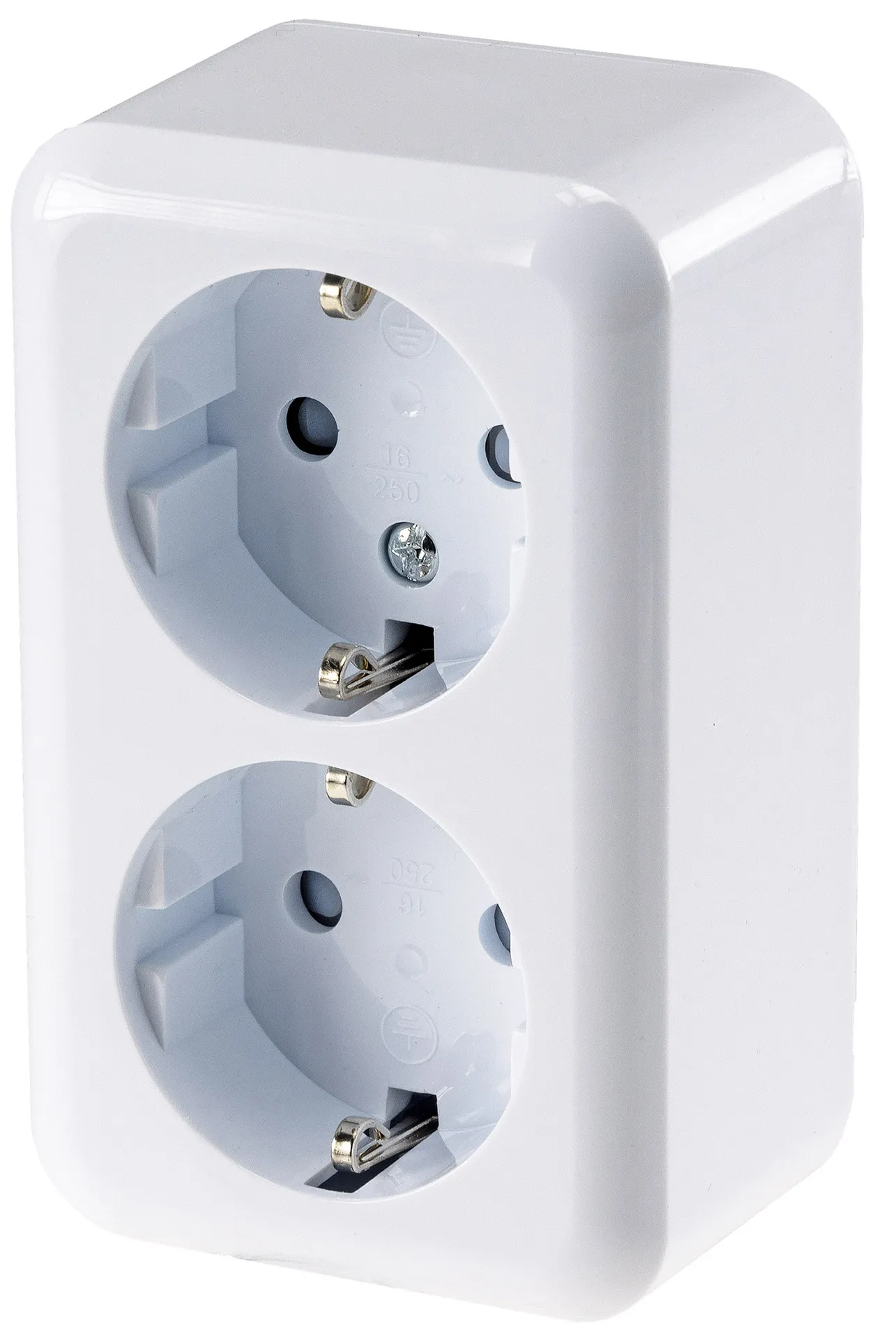 FASKO Doppel-Steckdose, AP, Weiß 250V~/ 16A, Aufputz, Schraubanschluss FASKO Doppel-Steckdose, AP, Weiß 250V~/ 16A, Aufputz, Schraubanschluss