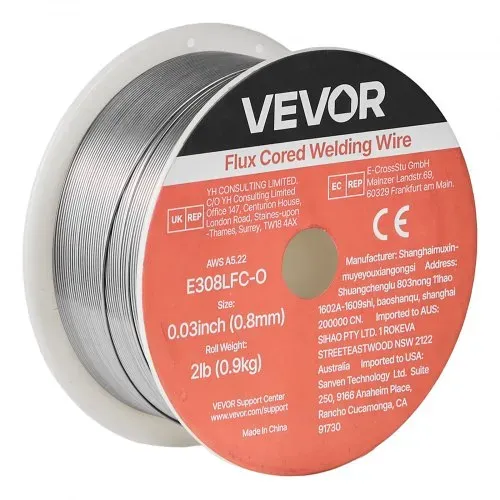 VEVOR Fülldraht 0,8 mm, MIG-Schweißdraht E308LFC-O, 0,9 kg Gasloser Edelstahl-Schweißdraht mit Geringer Spritzerbildung für Alle Schweißpositionen, Selbstschützend für Den Außeneinsatz, 1 Stk. – Bild 10