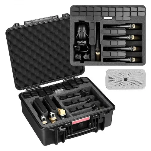 VEVOR Hartschalenkoffer für 7 Pistolen, Pistolenkoffer mit XPE-Schaumstoffeinlage 491x434x211 mm, Wasserdichter Kurzwaffenkoffer mit Anpassbarem Innenraum & Tragegriff, für Pistole Objektive Kamera VEVOR Hartschalenkoffer für 7 Pistolen, Pistolenkoffer mit XPE-Schaumstoffeinlage 491x434x211 mm, Wasserdichter Kurzwaffenkoffer mit Anpassbarem Innenraum & Tragegriff, für Pistole Objektive Kamera