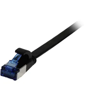 Patchkabel RJ45, CAT6A 500Mhz, 0.15m, schwarz, U/FTP, flach, TPE(Superflex), AWG32, Synergy 21 Patchkabel RJ45, CAT6A 500Mhz, 0.15m, schwarz, U/FTP, flach, TPE(Superflex), AWG32, Synergy 21