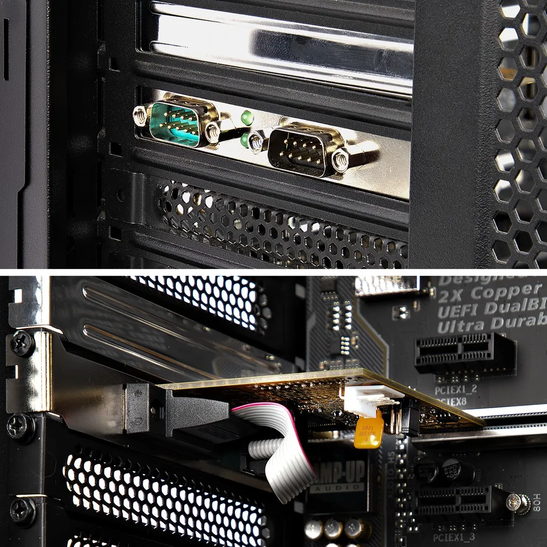 StarTech.com 2 Port PCI Express Serielle Schnittstellenkarte, PCIe auf RS232 (DB9), PC Serielle Karte/Erweiterungskarte, Voll-/Niedrigprofilblende, 2 Serielle Anschlüsse, 16C1050 UART, COM Retention, Windows/Linux – Bild 6