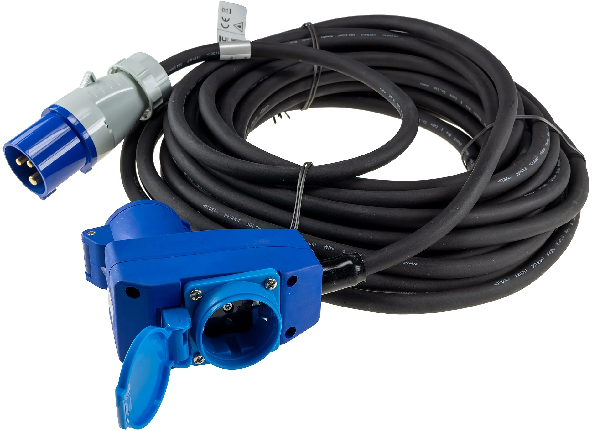 CEE Verlängerungskabel 15m H07RNF 3G2,5 für Camping, Wohnwagen, Winkelkupplung CEE Verlängerungskabel 15m H07RNF 3G2,5 für Camping, Wohnwagen, Winkelkupplung