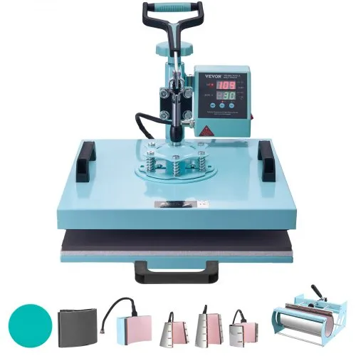 VEVOR Hitzepresse Transferpresse 38x38cm 8 in 1 Tumbler Presse T-Shirts Grün VEVOR Hitzepresse Transferpresse 38x38cm 8 in 1 Tumbler Presse T-Shirts Grün
