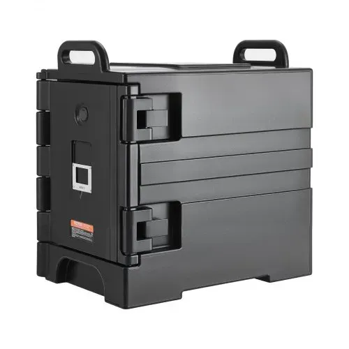 VEVOR Isolierter Speisenbehälterträger Warmhaltebox für Gastronomie 75 L, Speisenbehälter mit Doppelschnallen & Griffen, Speisenbehälterträger Lebensmitteltransportbox für Restaurant Schwarz (ohne Tablett) – Bild 8