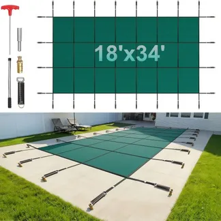 VEVOR Rechteckige Schwimmbadabdeckung 4,87X9,75M Grün Winter Outdoor geeignet für alle Arten von Pools wie Haus, Garten, Hotel, Technik, um Ihren Pool besser zu schützen. VEVOR Rechteckige Schwimmbadabdeckung 4,87X9,75M Grün Winter Outdoor geeignet für alle Arten von Pools wie Haus, Garten, Hotel, Technik, um Ihren Pool besser zu schützen.