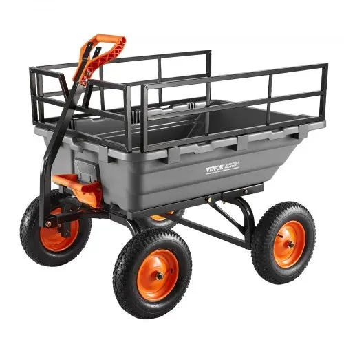 VEVOR Gartenwagen 680 kg, Transportwagen mit Kippfunktion, Handwagen mit 2-in-1-Kippgriff, Transportkarre, Handkarre, Bollerwagen, Bastelwagen, Kippwagen für Pflanzen, Erde & Erntegut – Bild 9