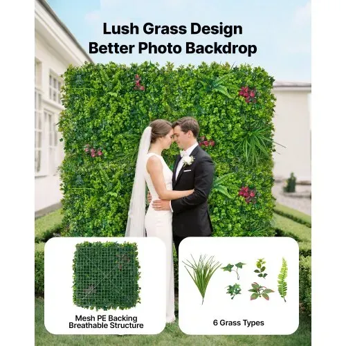 VEVOR Künstliche Hecke 50×50 cm 12-tlg. Set, Pflanzenwand im 3D-Paneelstil, PE-Sichtschutz, Sichtschutzzaun, Heckenzaun, Kunstpflanzen Balkonverkleidung für Hochzeiten, Außengärten, Hinterhöfe VEVOR Künstliche Hecke 50×50 cm 12-tlg. Set, Pflanzenwand im 3D-Paneelstil, PE-Sichtschutz, Sichtschutzzaun, Heckenzaun, Kunstpflanzen Balkonverkleidung für Hochzeiten, Außengärten, Hinterhöfe
