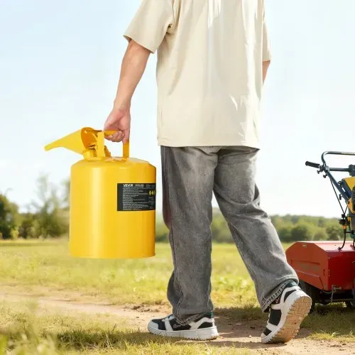 VEVOR Sicherheitskanister, 19 L, Typ I Sicherheitsbehälter für Diesel mit Flammensperre, selbstschließendem Deckel & PE-Trichter, ergonomischem Griff, Lagerbehälter für brennbare Stoffe, Gelb – Bild 7