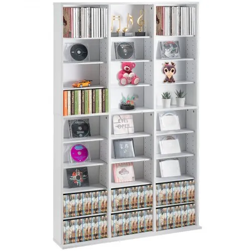 VEVOR Medienaufbewahrungsschrank, 9-lagiges DVD-Regal für bis zu 756 CDs, verstellbare CD-Regale mit 27 Fächern, schützt und organisiert Musik-, Film-, Videospiel- oder Erinnerungssammlungen, weiß VEVOR Medienaufbewahrungsschrank, 9-lagiges DVD-Regal für bis zu 756 CDs, verstellbare CD-Regale mit 27 Fächern, schützt und organisiert Musik-, Film-, Videospiel- oder Erinnerungssammlungen, weiß
