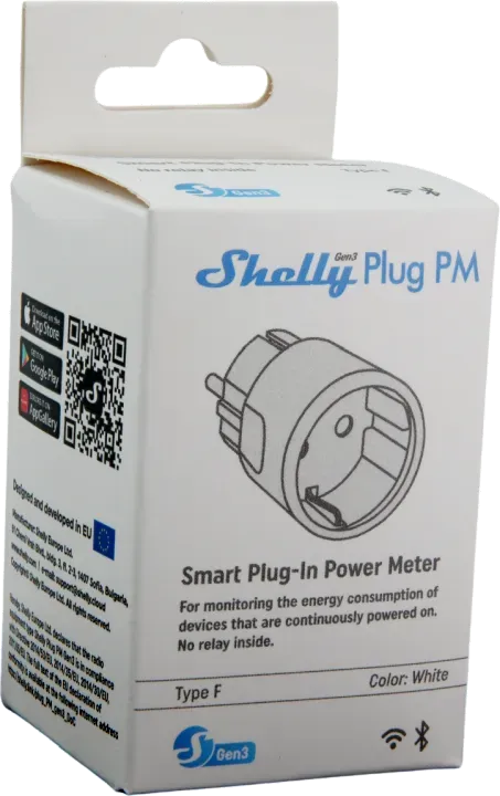 Shelly · Plug & Play "Plug PM Gen3 White" · Smarter Energiezähler · Messfunktion · WLAN · BT · weiß – Bild 8