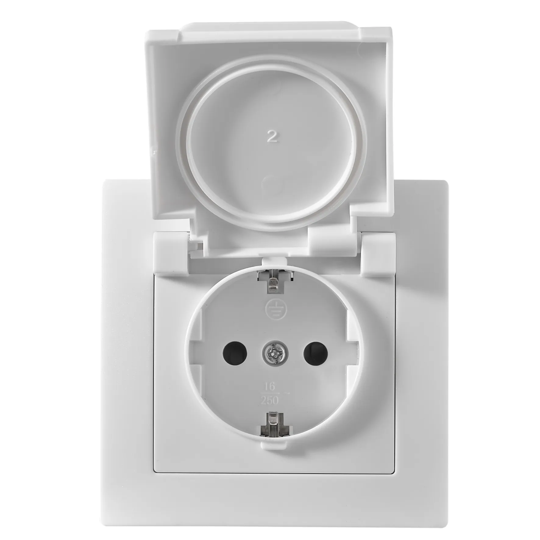 Schutzkontakt-Steckdose McPower ''Flair'', 250V~/16A, UP, IP44, weiß – Bild 2