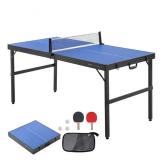 VEVOR Tischtennistisch Ping-Pong-Tisch, mittelgroße tragbare Tischtennisplatte, Tischtennisplatte aus MDF zusammenklappbar komplettes Set mit Netz, 2 Schlägern, 3 Bällen, Tragetasche, Griff VEVOR Tischtennistisch Ping-Pong-Tisch, mittelgroße tragbare Tischtennisplatte, Tischtennisplatte aus MDF zusammenklappbar komplettes Set mit Netz, 2 Schlägern, 3 Bällen, Tragetasche, Griff