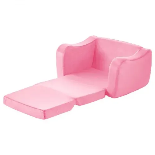 VEVOR Kindersofa Kindersessel aus 28D-Schwamm & kurzem Flor mit Armlehnen, Kleinkindersofa zum Lesen und Spielen, Kindercouch umwandelbares Schlafsofa für Spielzimmer Schlafzimmer Rosa M (Maß) – Bild 8
