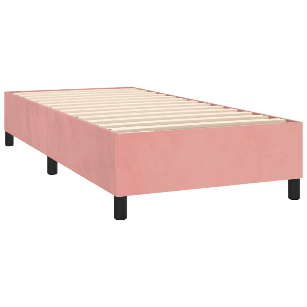 vidaXL Boxspringbett mit Matratze Rosa 80x200 cm Samt – Bild 4