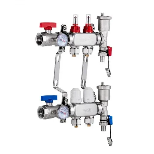VEVOR 2-Abzweig-Wärmeverteilungsverteiler, 1/2-Zoll-PEX-Rohrverteiler, Edelstahl-PEX-Verteiler für hydronische Fußbodenheizung, Wärmeverteilungs-PEX-Verteilersatz mit 1/2-Zoll-Adaptern im Lieferumfang enthalten – Bild 8