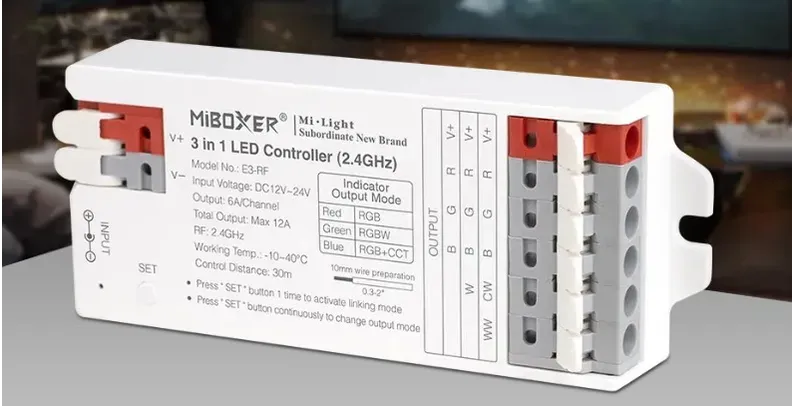 MiBoxer E3-RF LED Controller 3in1 (RGB/RGB-W/RGB+CCT) 2,4GHz MiBoxer E3-RF LED Controller 3in1 (RGB/RGB-W/RGB+CCT) 2,4GHz