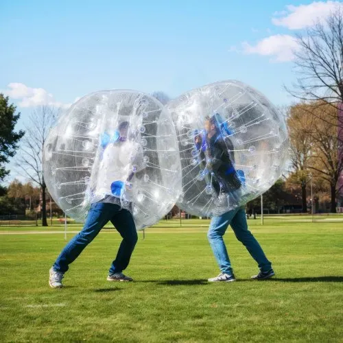 VEVOR Aufblasbarer Bump Ball Bumper Stoßball 1 Stk. 1,2 m x 1,03 m, Menschlicher Kollisionsball, PVC-Körperblasen-Bounce-Ball für Outdoor-Aktivitäten, Transparente Punkte Aufblasbarer Bumper Ball – Bild 7