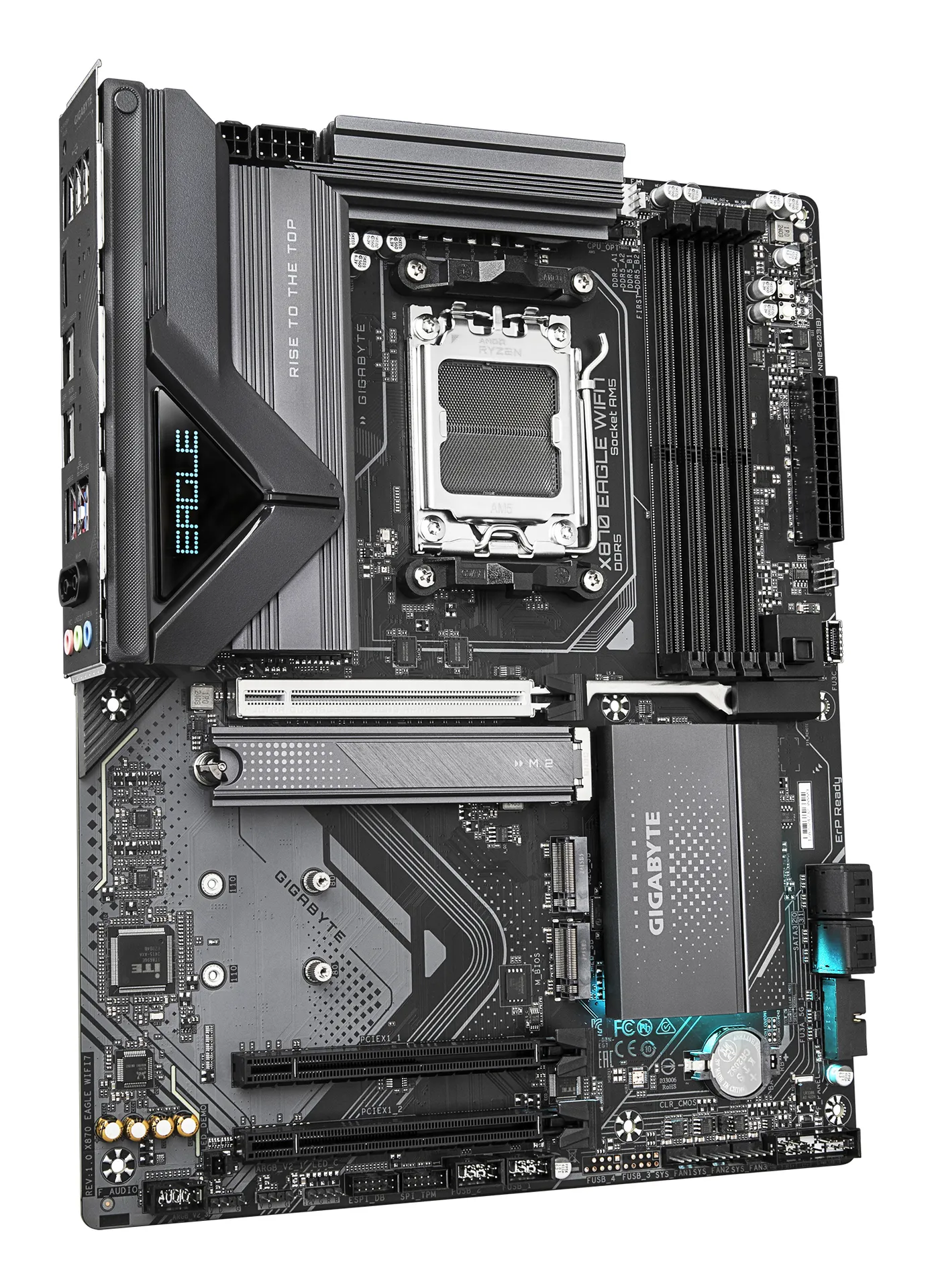 GIGABYTE X870 EAGLE WIFI7 Mainboard - Unterstützt AMD Ryzen 9000 CPUs, 14+2+2 Phasen VRM, bis zu 8000MHz DDR5 (OC), 1xPCIe 5.0 + 2xPCIe 4.0, Wi-Fi 7, 2.5GbE LAN, USB 4 – Bild 3