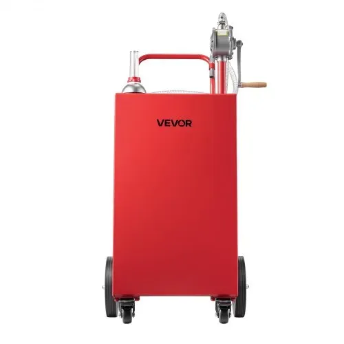 VEVOR 151,4L Kraftstofftrolley Mobile Tankanlage mit Manueller Pumpe Rot, Tragbarer Kraftstoffbehälter Auto Boot ATV Motorrad, Mit 4 Rollen & Ölstandsanzeige, Für Benzin & Diesel, Kohlenstoffstahl – Bild 10