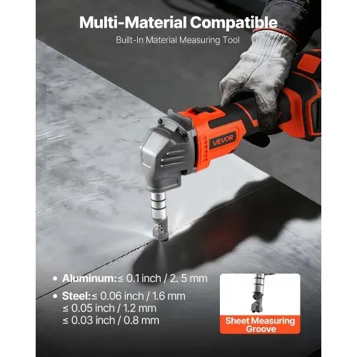 VEVOR Metallknabber Blechknabber kabellos mit Akku (4000 mAh), Blechschneider mit effizientem bürstenlosem Motor (2200 U/min) & Kunststoffkoffer, zum Schneiden von Stahlplatten & Aluminiumplatten – Bild 3