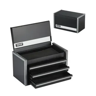 VEVOR Werkzeugkasten 218,4x118x120 mm, Werkzeugkiste mit 3 Schubladen, Werkzeugkoffer mit EVA-Einlagen und PP-Fußpolstern, robuster Stahl mit Kugellageröffnung und Pulverbeschichtung, schwarz VEVOR Werkzeugkasten 218,4x118x120 mm, Werkzeugkiste mit 3 Schubladen, Werkzeugkoffer mit EVA-Einlagen und PP-Fußpolstern, robuster Stahl mit Kugellageröffnung und Pulverbeschichtung, schwarz