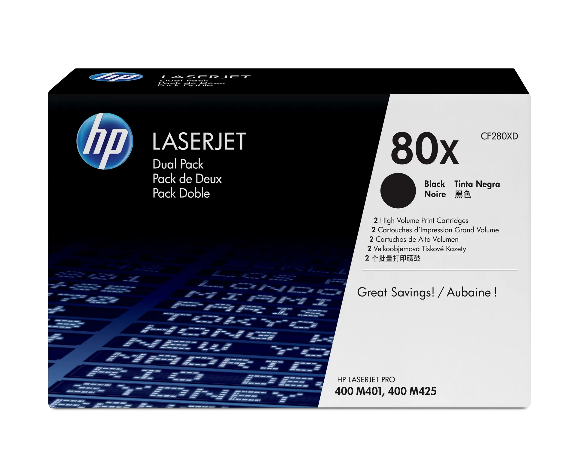 HP 80X 2er-Pack Schwarz Original LaserJet Tonerkartuschen mit hoher Reichweite HP 80X 2er-Pack Schwarz Original LaserJet Tonerkartuschen mit hoher Reichweite