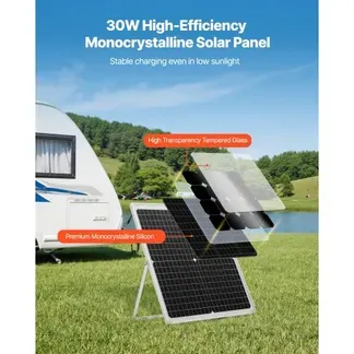 VEVOR 12V Monokristallines Solarpanel-Kit, Solarbatterieladegerät mit intelligentem MPPT-Controller & verstellbarer Halterung, IP67 wasserdicht für Auto, Boot, Wohnmobil, Motorradanhänger VEVOR 12V Monokristallines Solarpanel-Kit, Solarbatterieladegerät mit intelligentem MPPT-Controller & verstellbarer Halterung, IP67 wasserdicht für Auto, Boot, Wohnmobil, Motorradanhänger