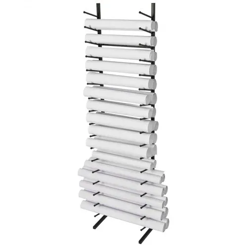 VEVOR Blaupausen-Aufbewahrungsregal, Hängendes Poster-Präsentationsregal mit 16 Ebenen, Vertikaler Blaupausen-Rollenordnerhalter 2 Rollen/Reifen, Rollordner-Aufbewahrungsregal für Blaupausen-Kartenposter – Bild 10