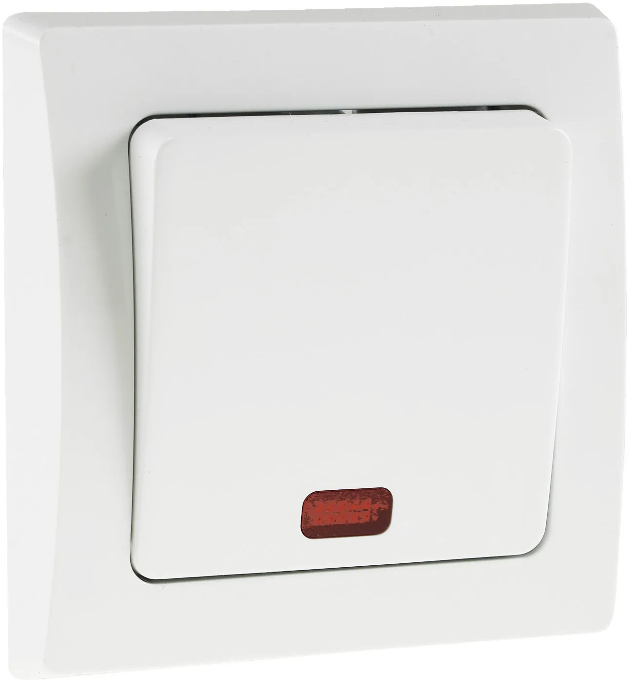 DELPHI Kontroll-Schalter mit Lämpchen 250V~/ 10A, inkl. Rahmen, UP, weiß DELPHI Kontroll-Schalter mit Lämpchen 250V~/ 10A, inkl. Rahmen, UP, weiß