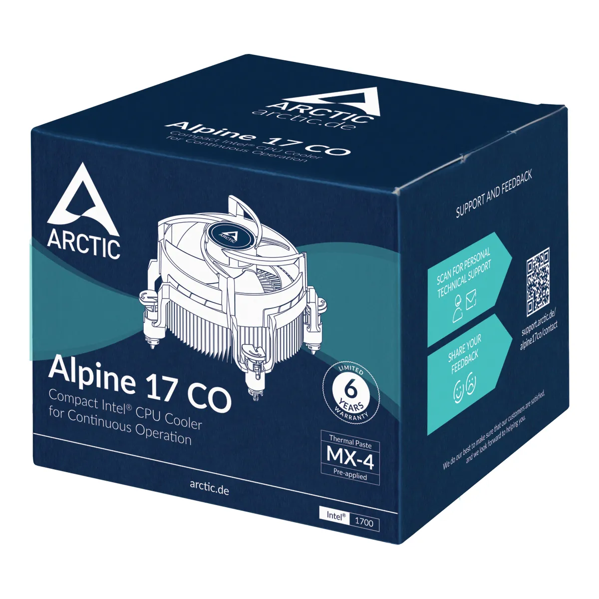 ARCTIC Alpine 17 CO Prozessor Luftkühlung 9,2 cm Schwarz, Silber 1 Stück(e) – Bild 7