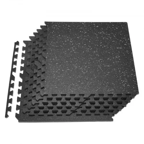 VEVOR 6 x Puzzlematte Bodenschutzmatte 610 x 610 x 14 mm, Hochdichte EVA-Schaumstoffmatte, Ineinandergreifende Fitnessmatte Gymnastikmatte Sportmatte, Trainingsmatte (Schwarz) mit Grauen Punkten VEVOR 6 x Puzzlematte Bodenschutzmatte 610 x 610 x 14 mm, Hochdichte EVA-Schaumstoffmatte, Ineinandergreifende Fitnessmatte Gymnastikmatte Sportmatte, Trainingsmatte (Schwarz) mit Grauen Punkten