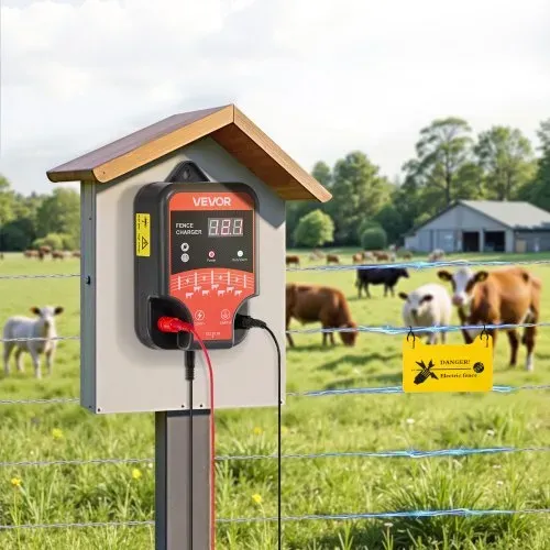 VEVOR Weidezaungerät, 12 kV 3 J, AC/DC Elektrozaungerät mit LED-Anzeige, Reichweite 3 km, leistungsstarkes Plug-in-Ladegerät, zum Schutz von Eindringen vor Wildtieren für Nutztiere & Geflügel – Bild 7