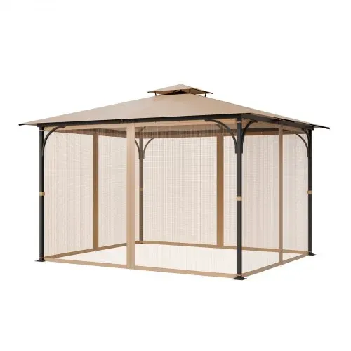 VEVOR Moskitonetz für Pavillon, Mückennetz passend für 304,8x365,8x213,4 cm große Pavillons, Insektennetz, 4-teiliger Seitenwand-Pavillonvorhang, mit Doppelreißverschluss (nur Netz) – Bild 8